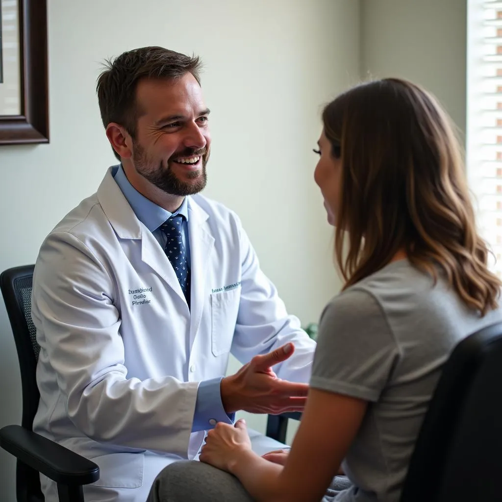 Doctor Consulting Patient about Spinal Care in Texas