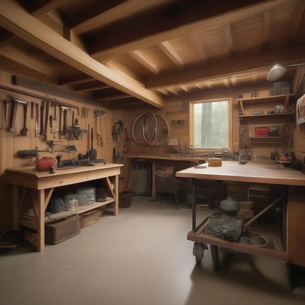 Traditional Garage Interior Rustic