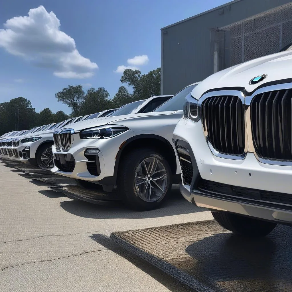 New BMWs being shipped from the factory