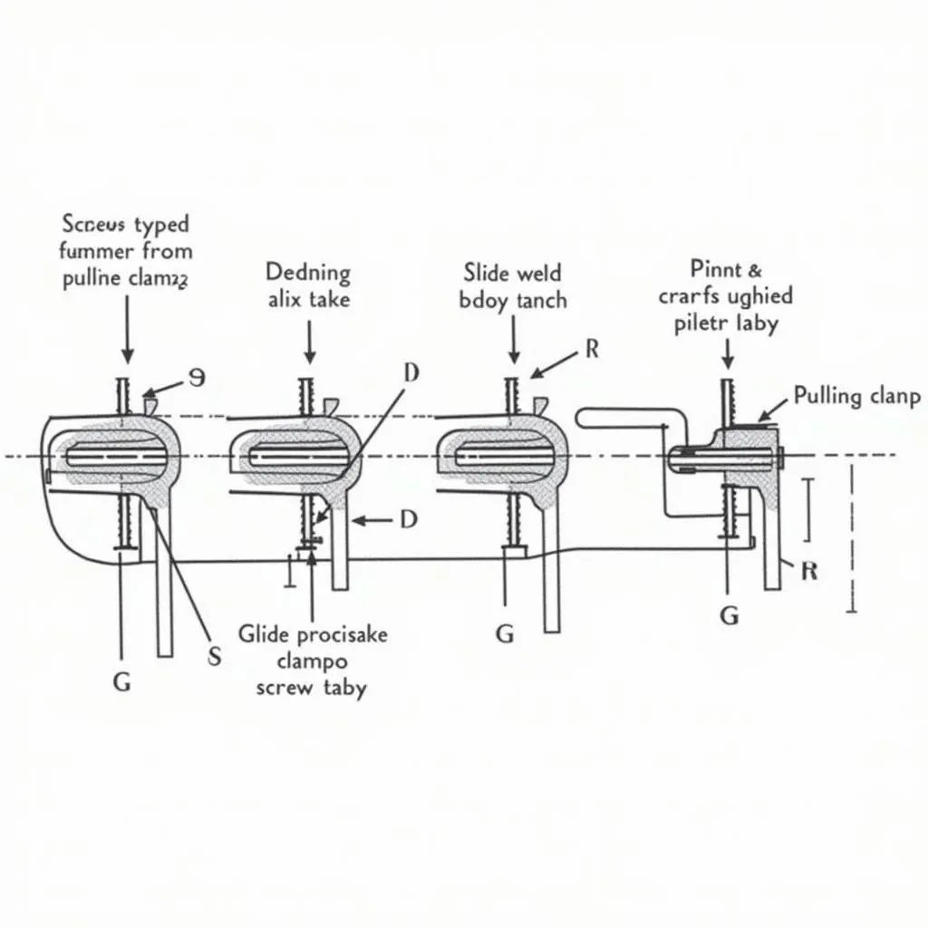 Car body pulling clamps types illustration