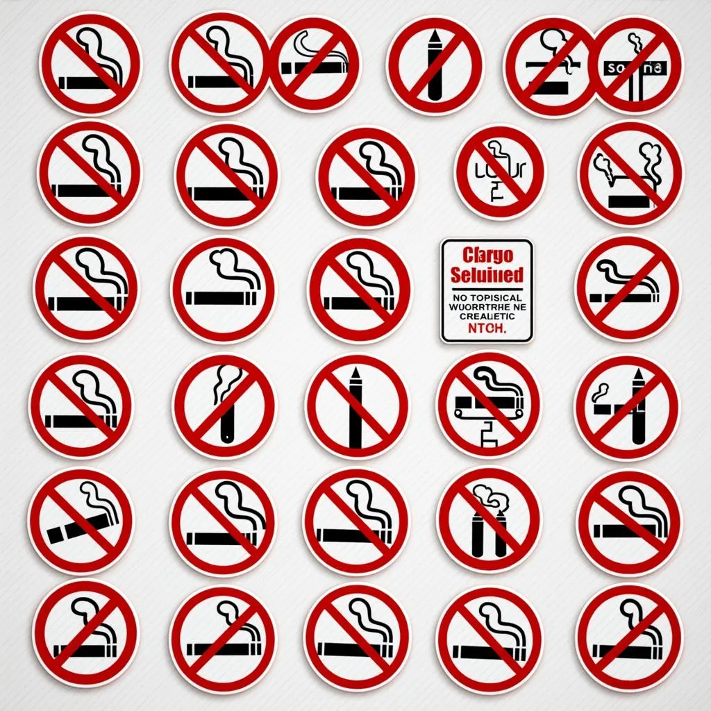 Different types of &quot;no smoking&quot; car signs