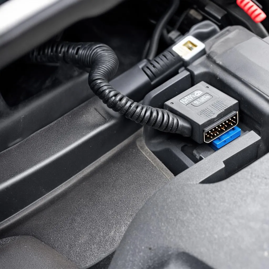 VCDS cable plugged into Ford Focus