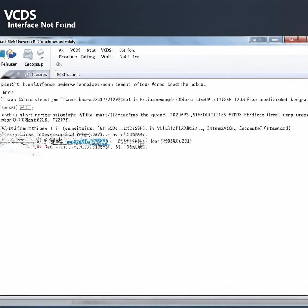 VCDS Interface Not Found Error