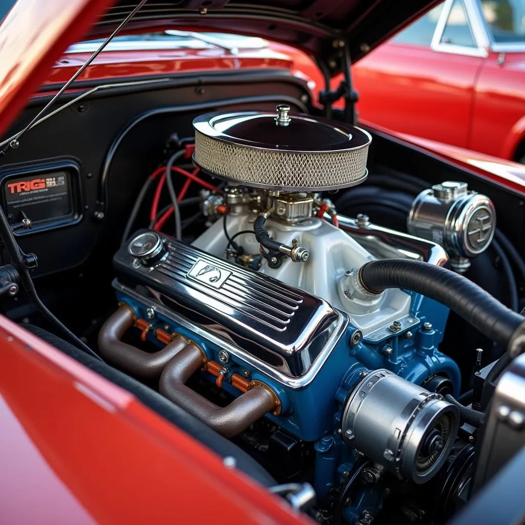 Vintage Car Engine on Display