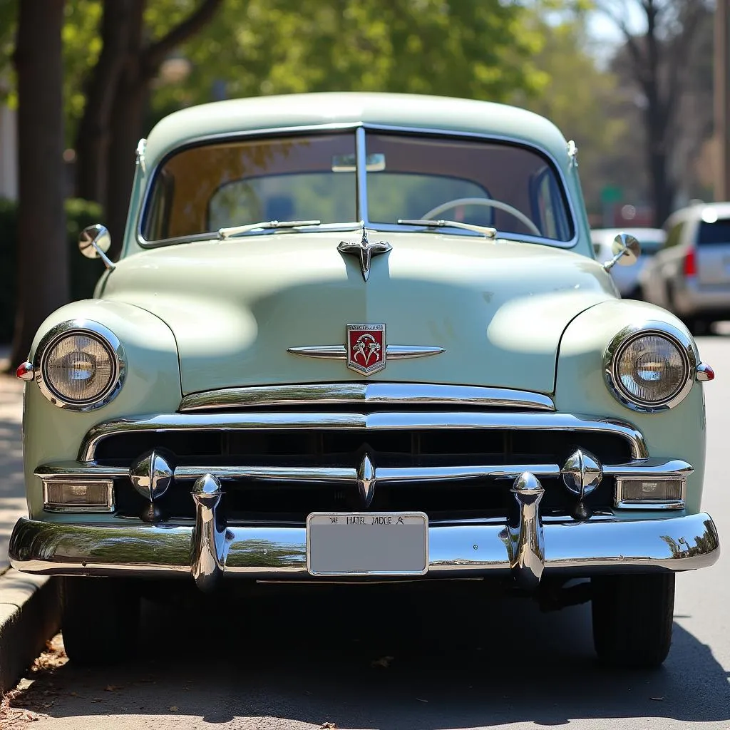 Vintage Dodge Car With Ram Emblem