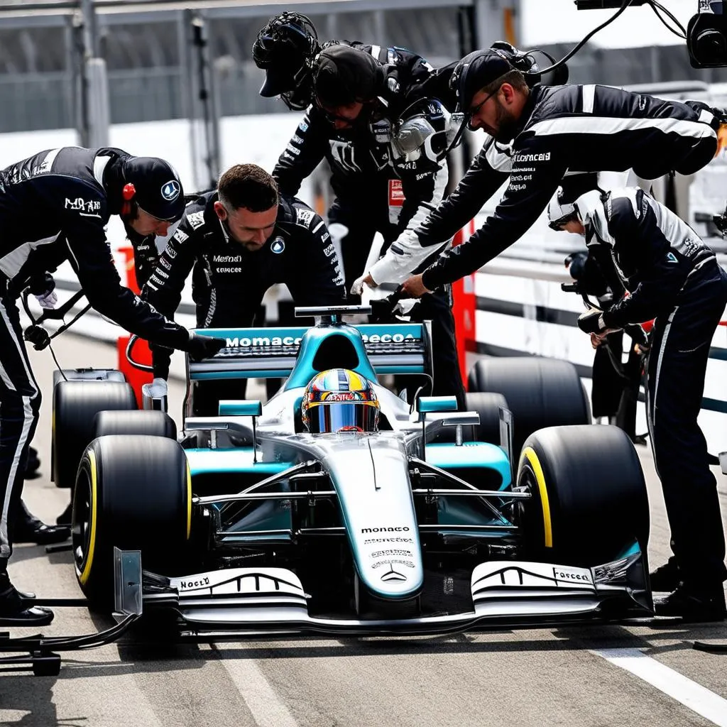 Mercedes W14 Monaco Pit Stop