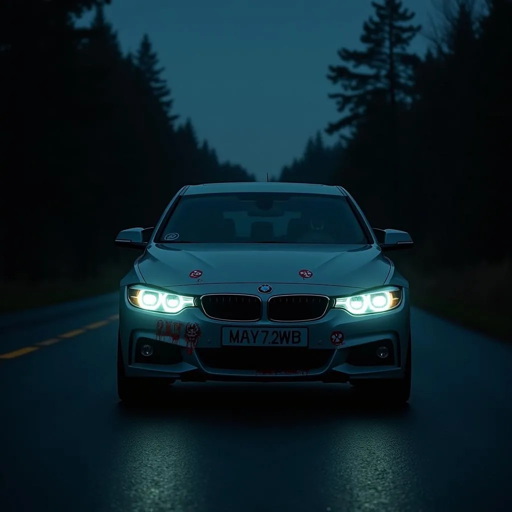 Zombie Car Decal at Night