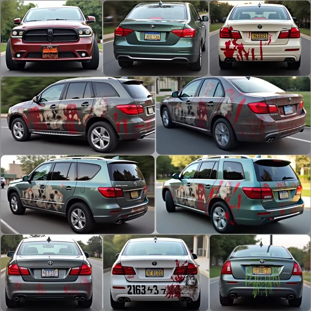 Variety of Zombie Decals on Cars