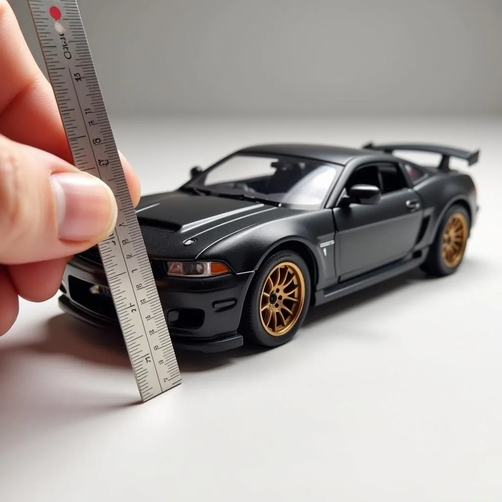 Measuring a 1/12 scale car with a ruler