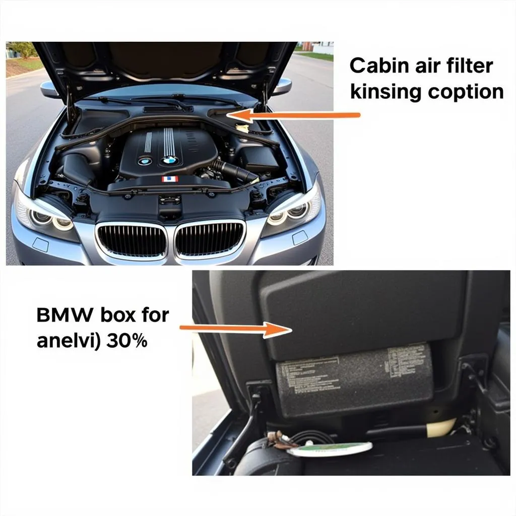 Location of the cabin air filter in a 2011 BMW 328i