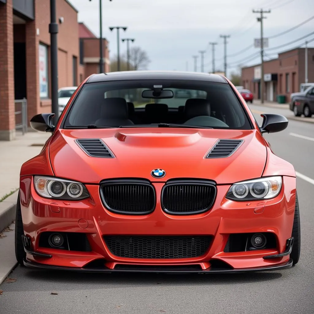 A custom-designed 2011 BMW 328i with a widebody kit.