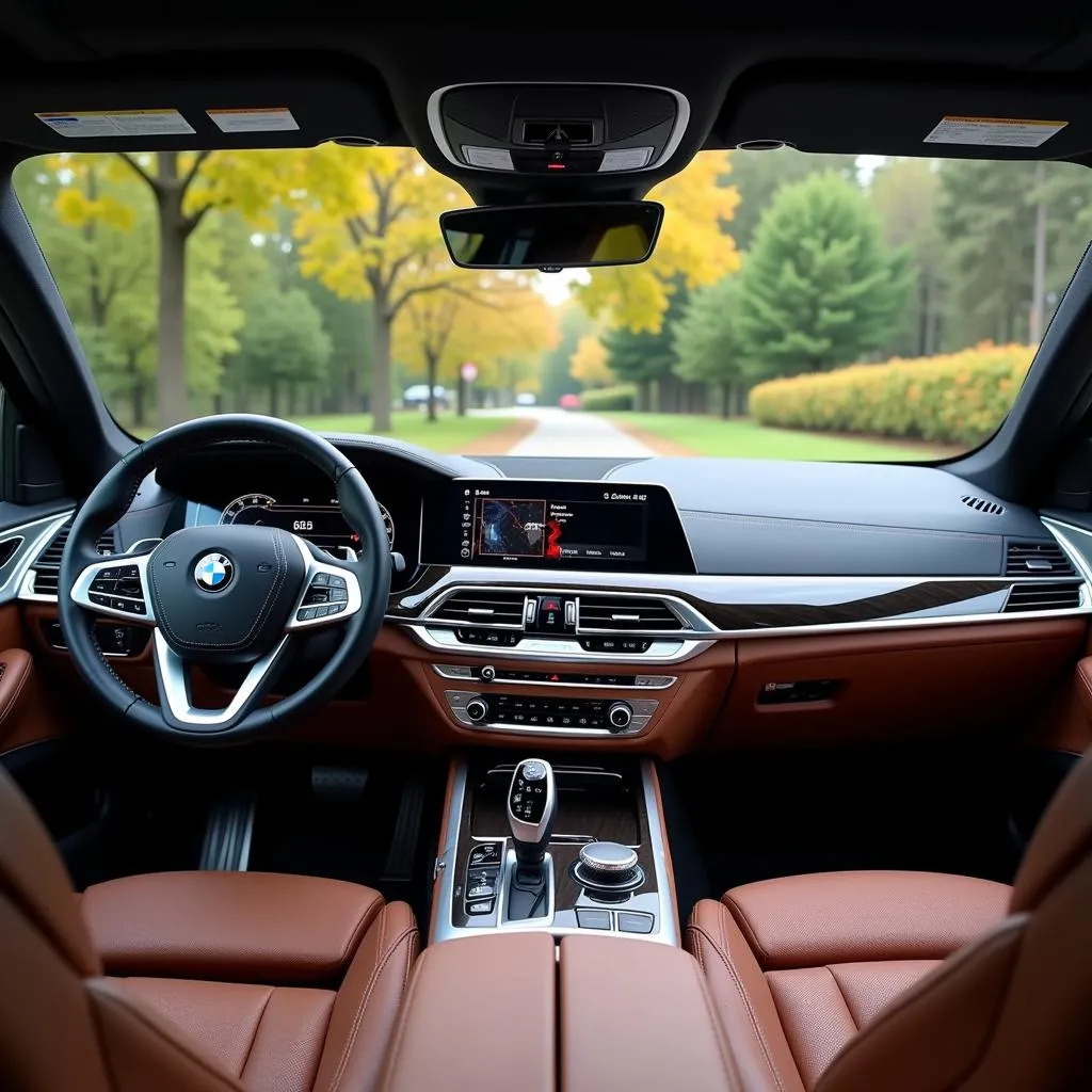 2020 BMW X7 Interior with Dashboard and Infotainment System