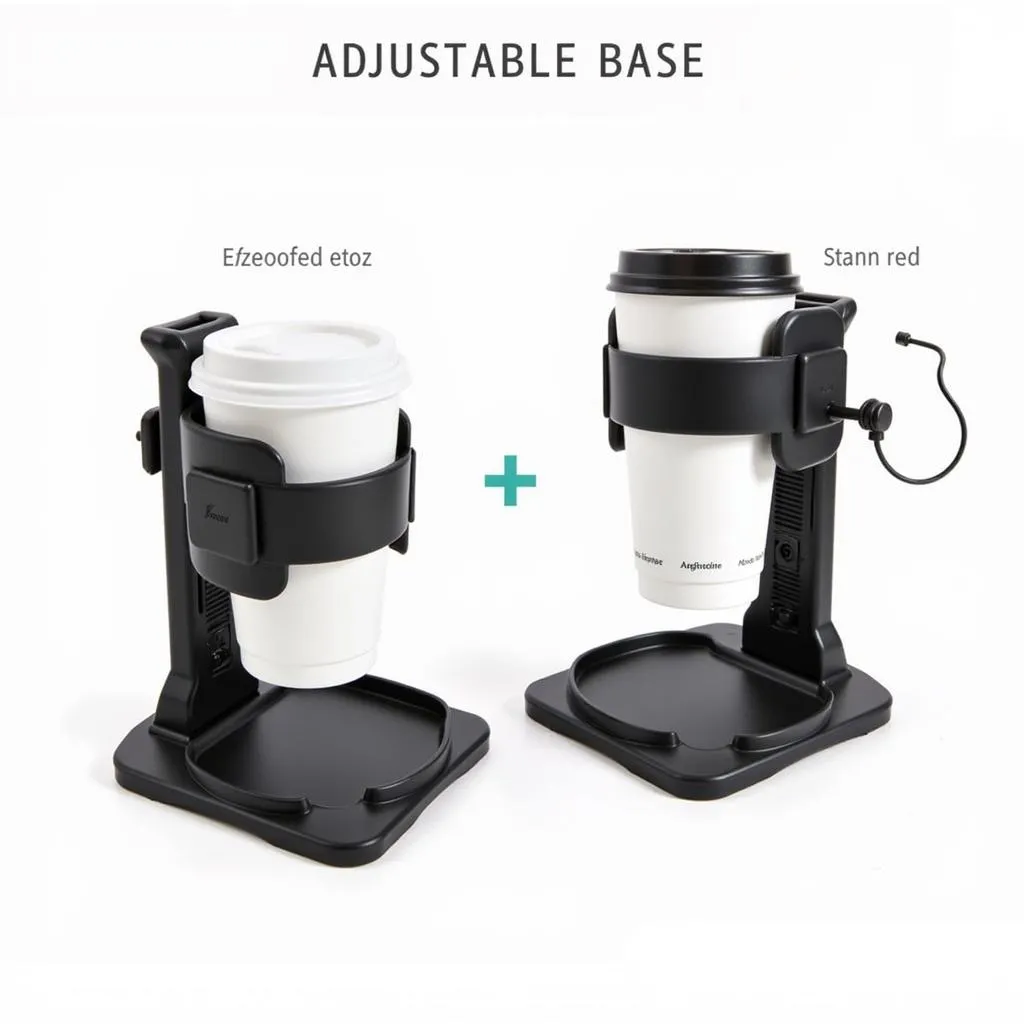 Adjustable cup holder with a phone mount