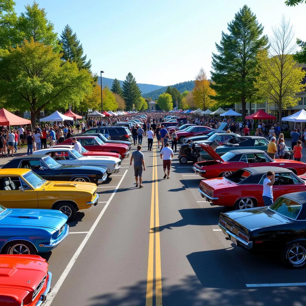 Enthusiastic crowd at the April Action Car Show