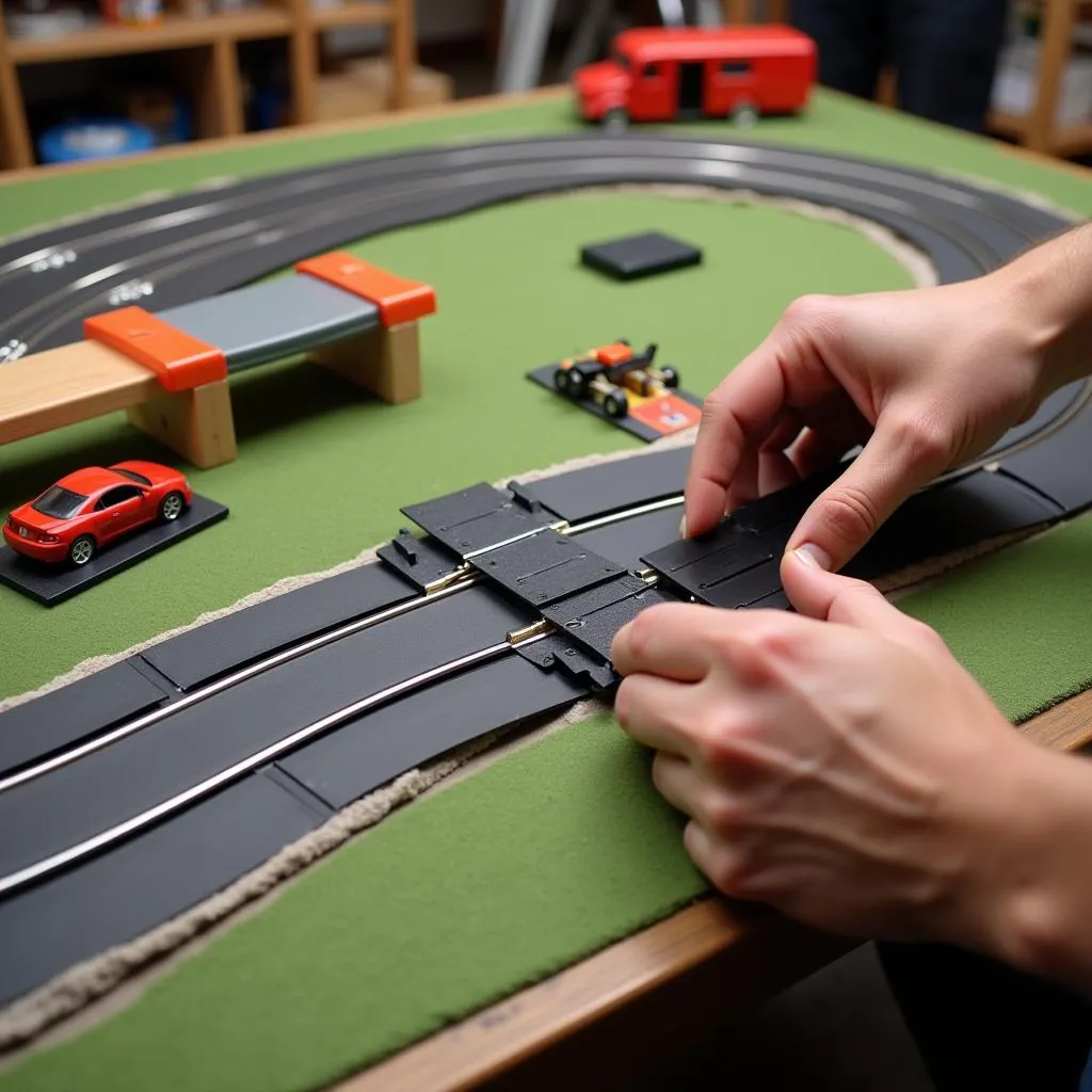 Assembling a slot car track