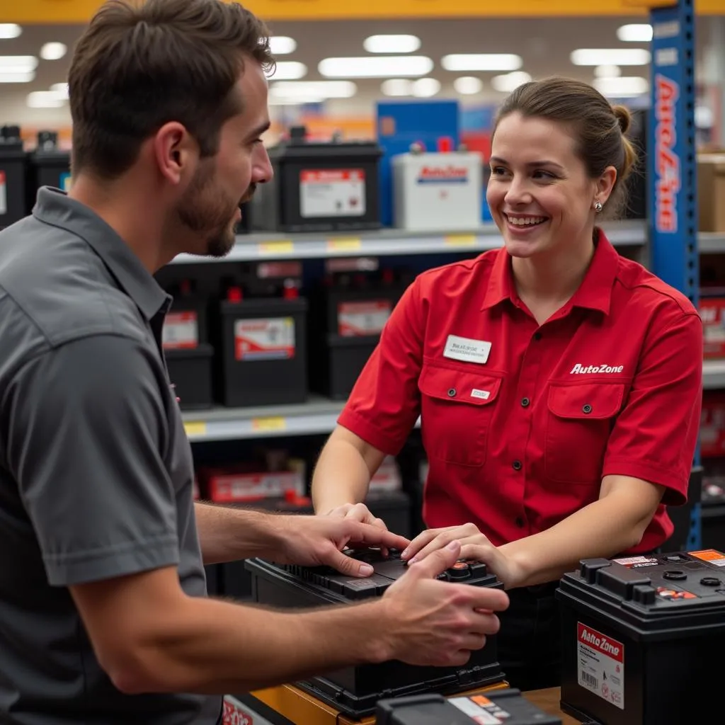 AutoZone Employee Assisting Customer