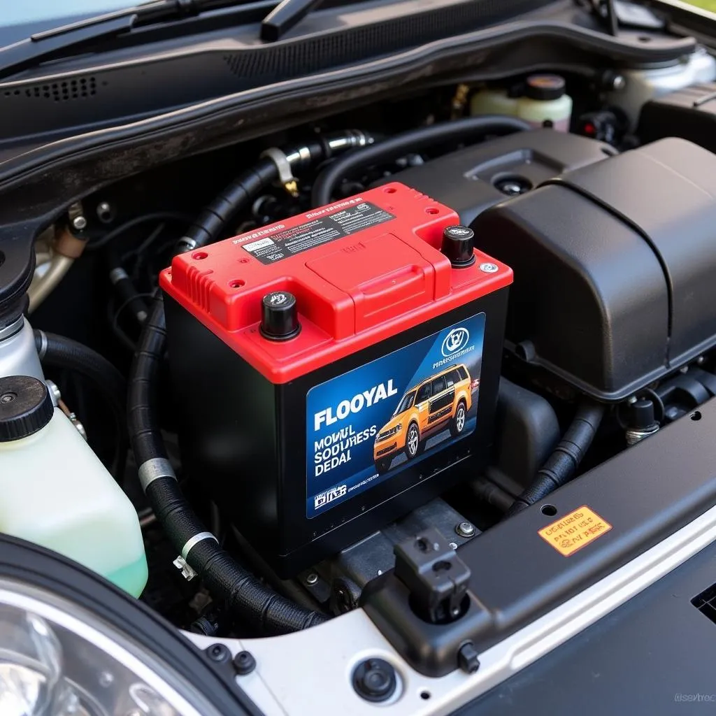 Aux Car Battery Installed in Engine Bay