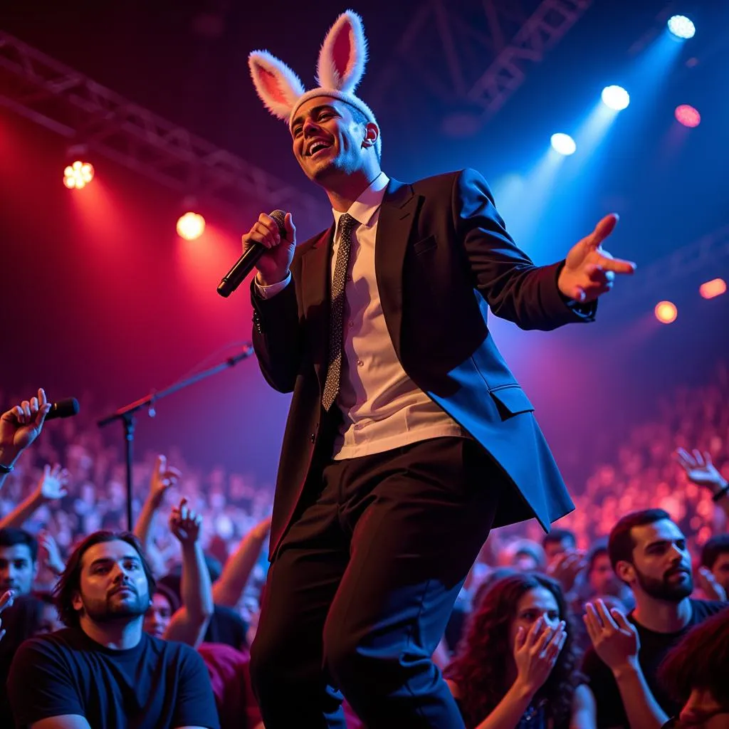 Bad Bunny Performing Live on Stage