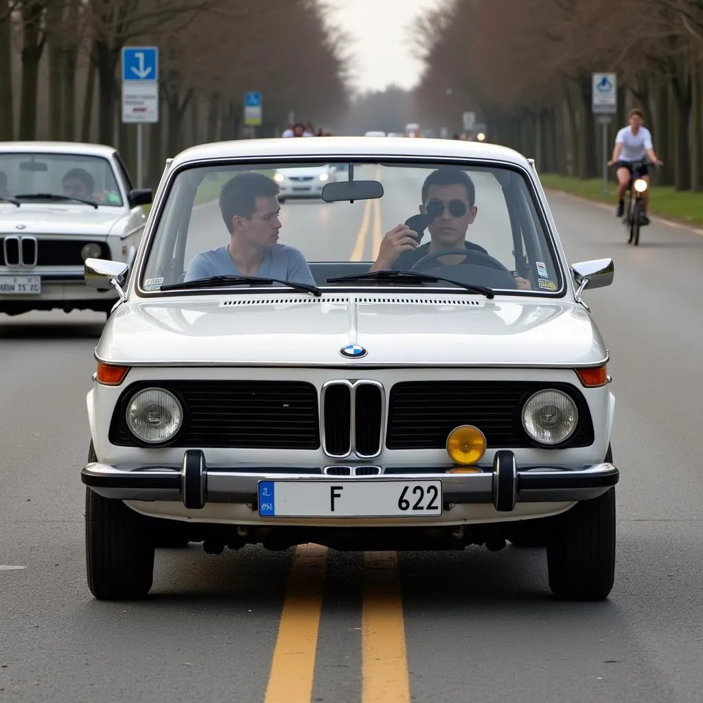 BMW 2002 at a classic car rally