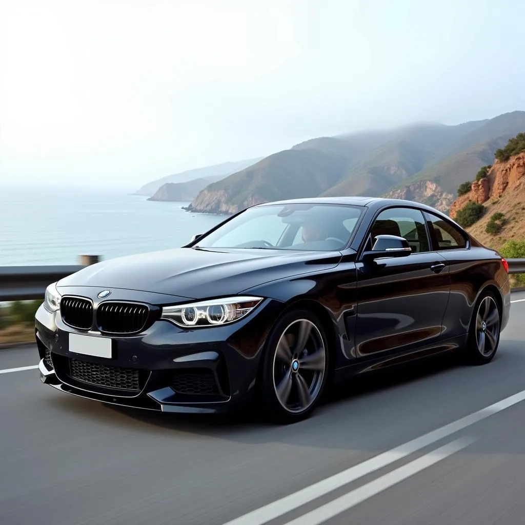 BMW 4 Series Coupe on the road