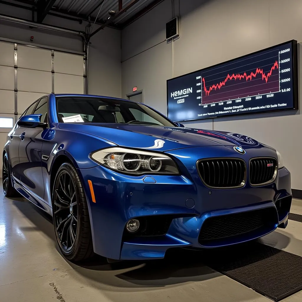 BMW 550i on a dyno test with a cold air intake