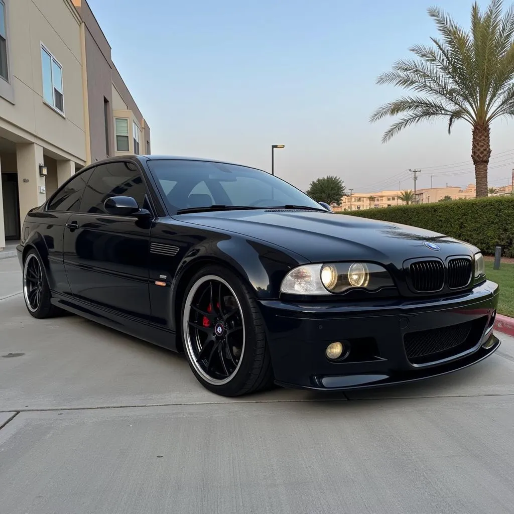 BMW M3 with black wheels