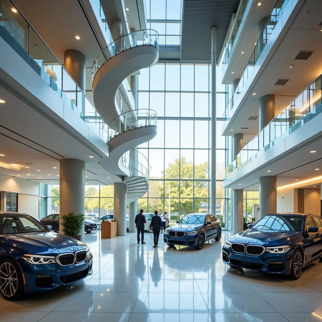 Spacious atrium of BMW Building New York