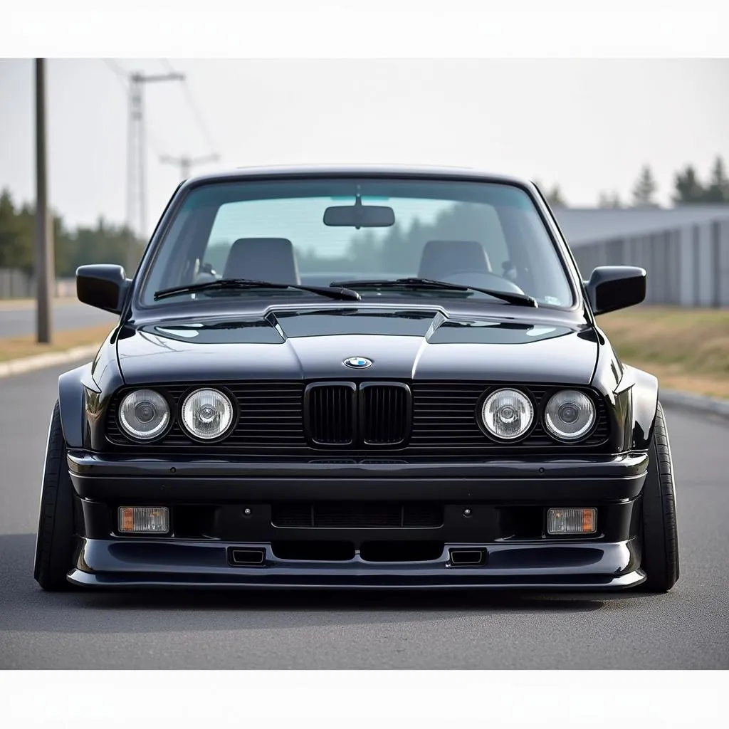 BMW E30 widebody stance