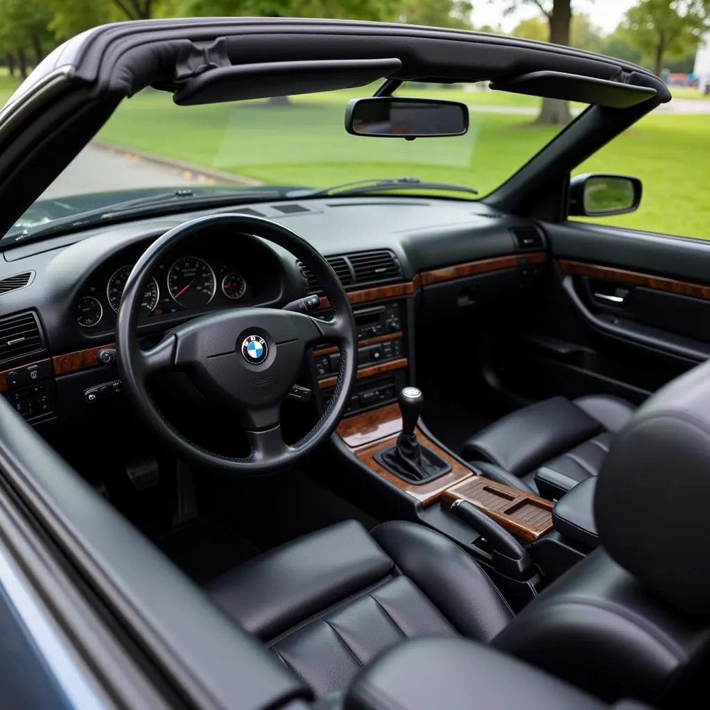 Black BMW E36 Convertible Interior Dashboard