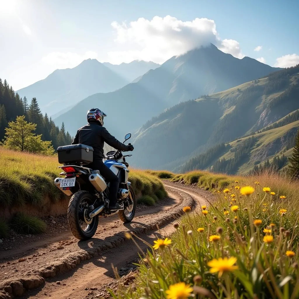 BMW F 750 GS on an off-road adventure