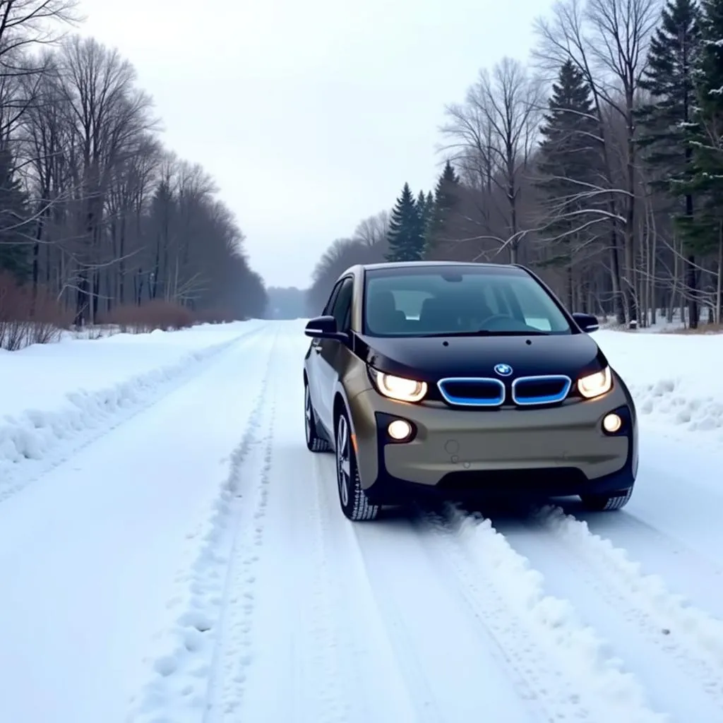 BMW i3 Driving in Snow