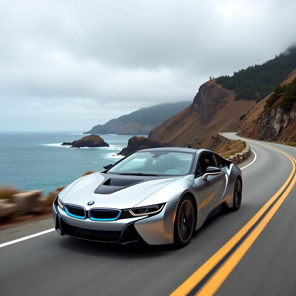 BMW i8 Driving on Scenic Road