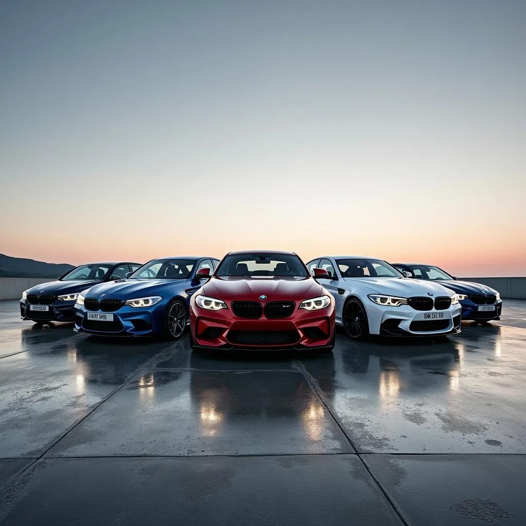 Lineup of BMW M Cars