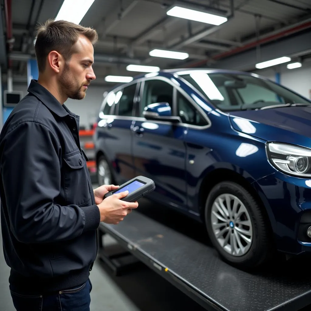 BMW Mechanic Diagnosing Car Issues