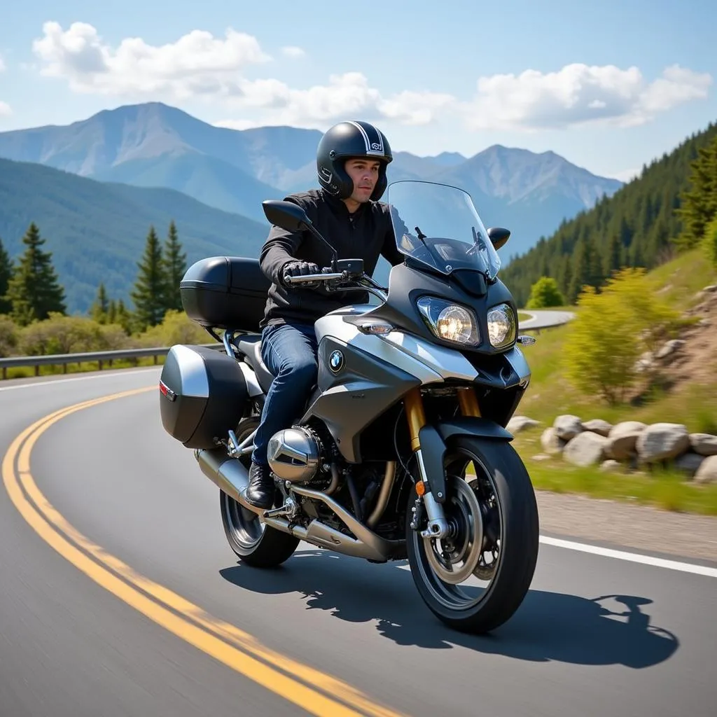 2018 BMW R 1200 RT Motorcycle Riding on a Scenic Road