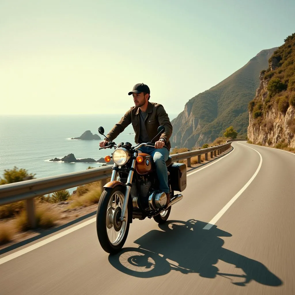 BMW R75/5 Motorcycle on the Open Road