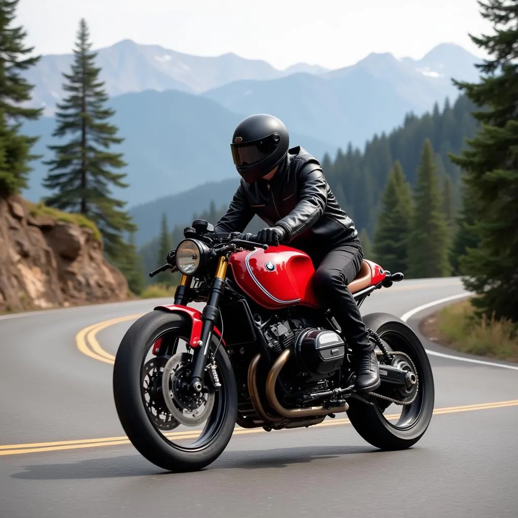 BMW R90/6 Cafe Racer on the Road