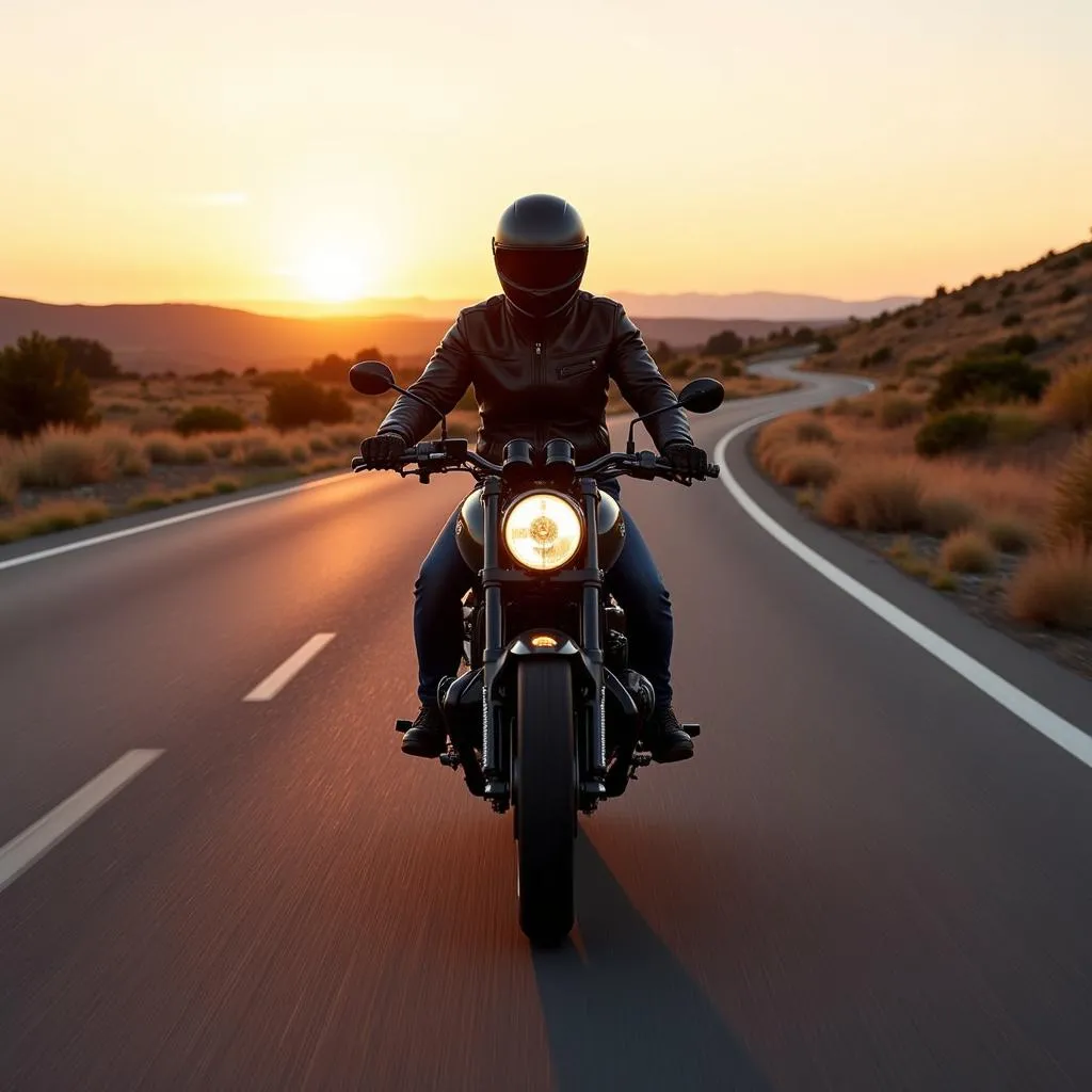 BMW roadster motorcycle on an open road