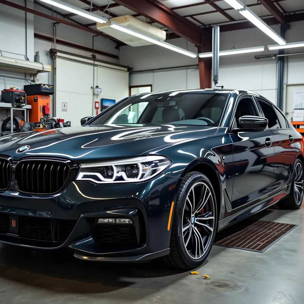 BMW Undergoing Repair in Shop