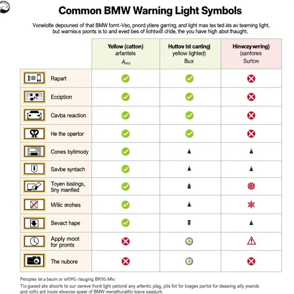 BMW Warning Light Meanings