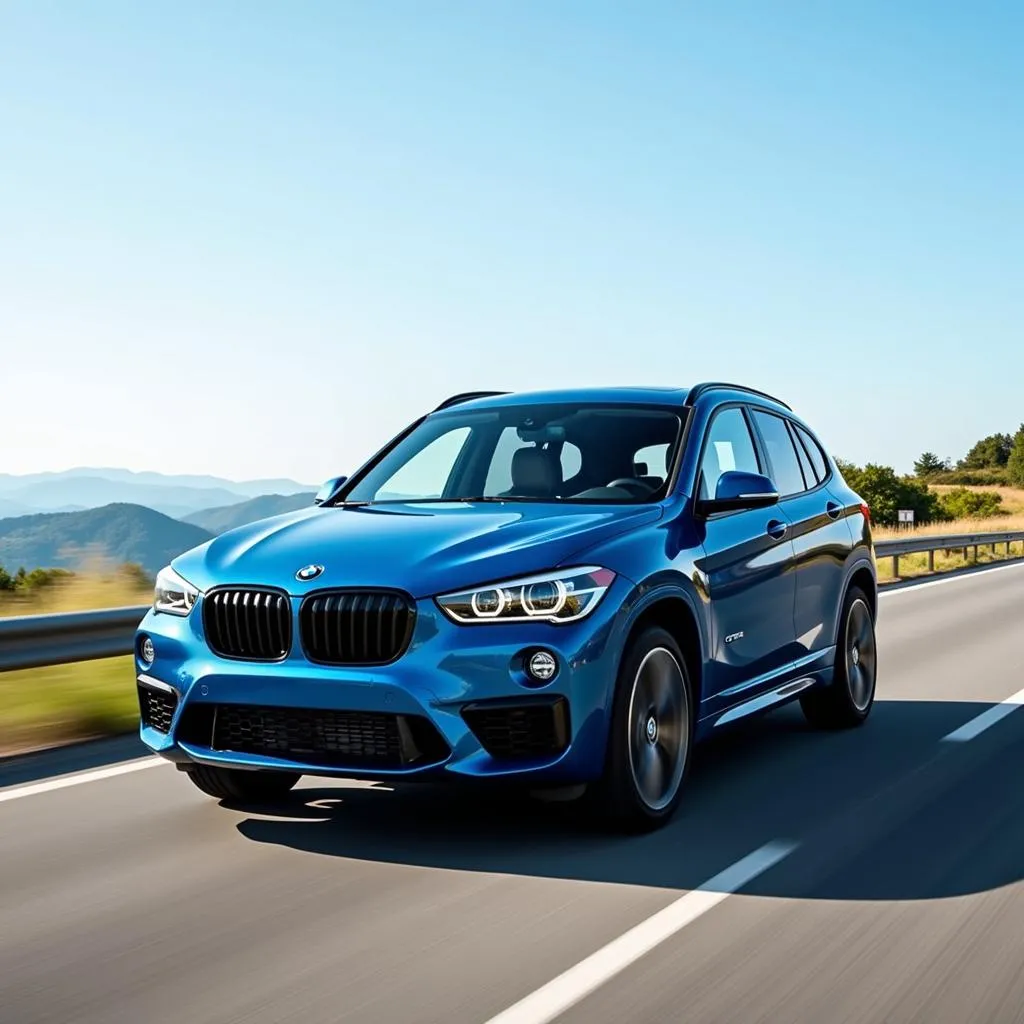 BMW X1 driving on the road