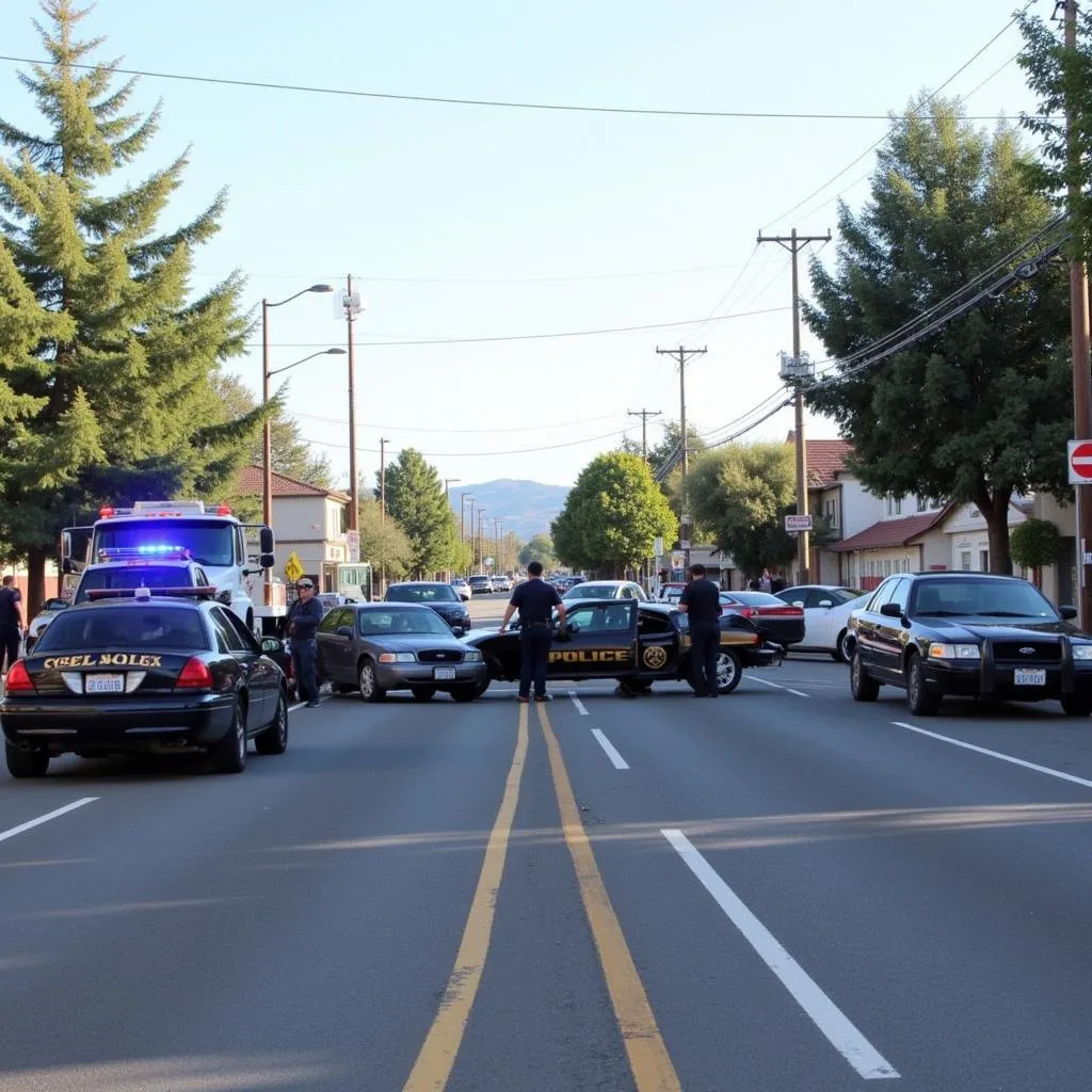 Car Accident Scene in Martinez California