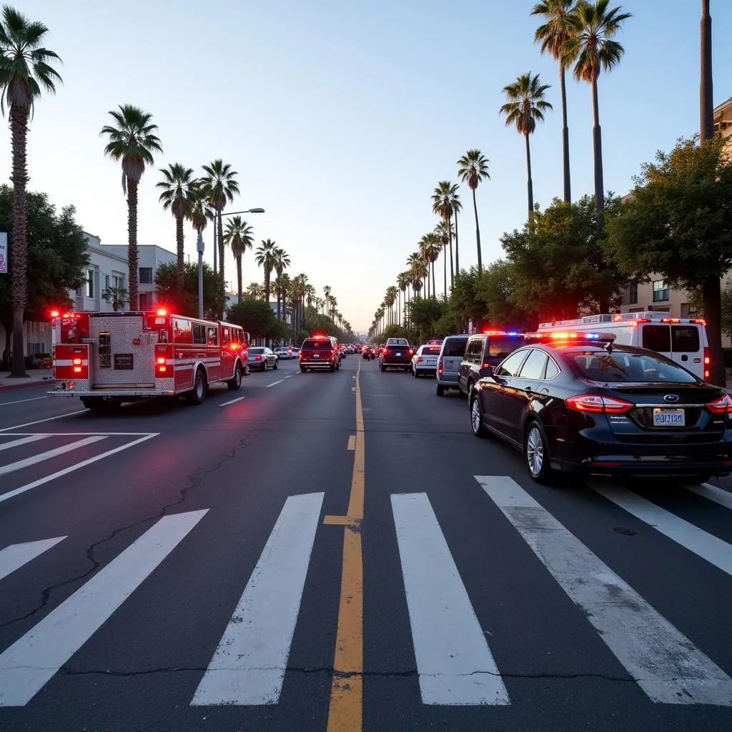 Car Accident Scene in Garden Grove