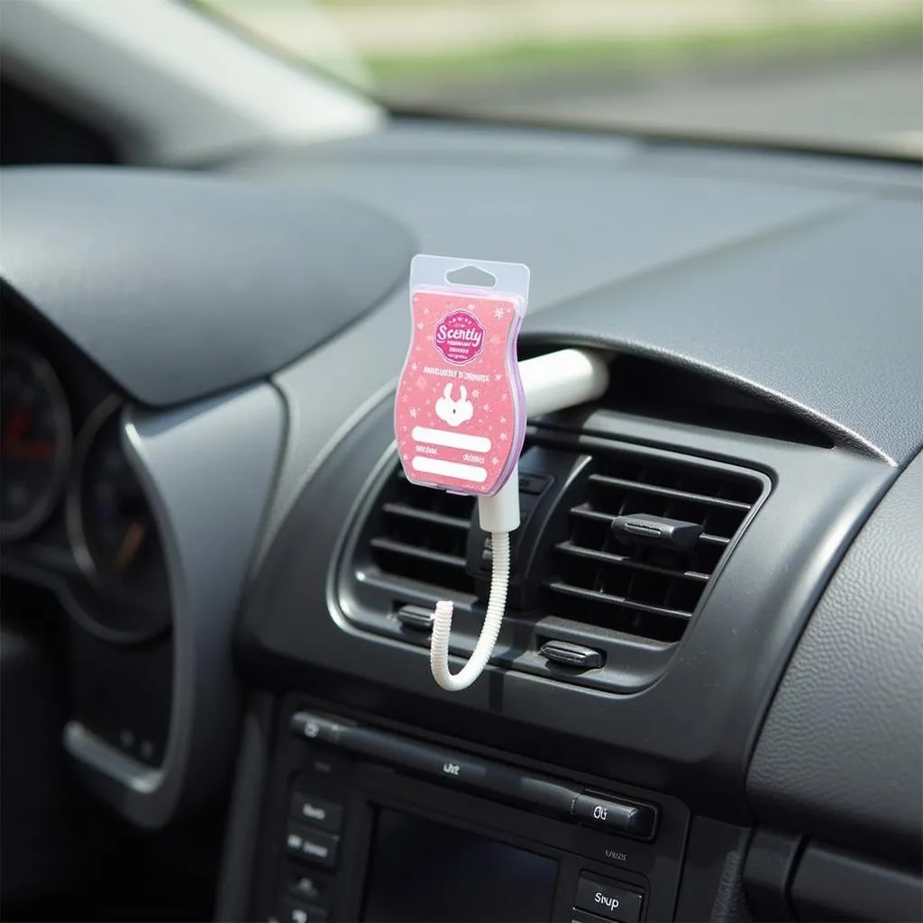 Scentsy car bar clip attached to an air vent