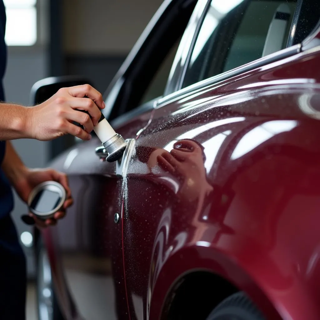 Car Detailing Burgundy Paint