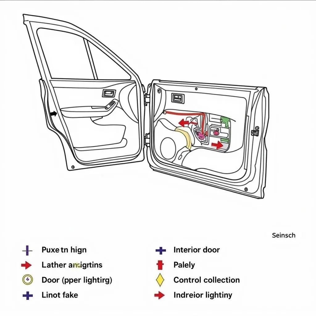 Diagram illustrating car door latch switch mechanism