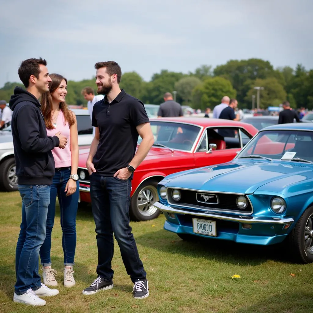 Car Enthusiasts Chatting at Cars and Coffee Maryland