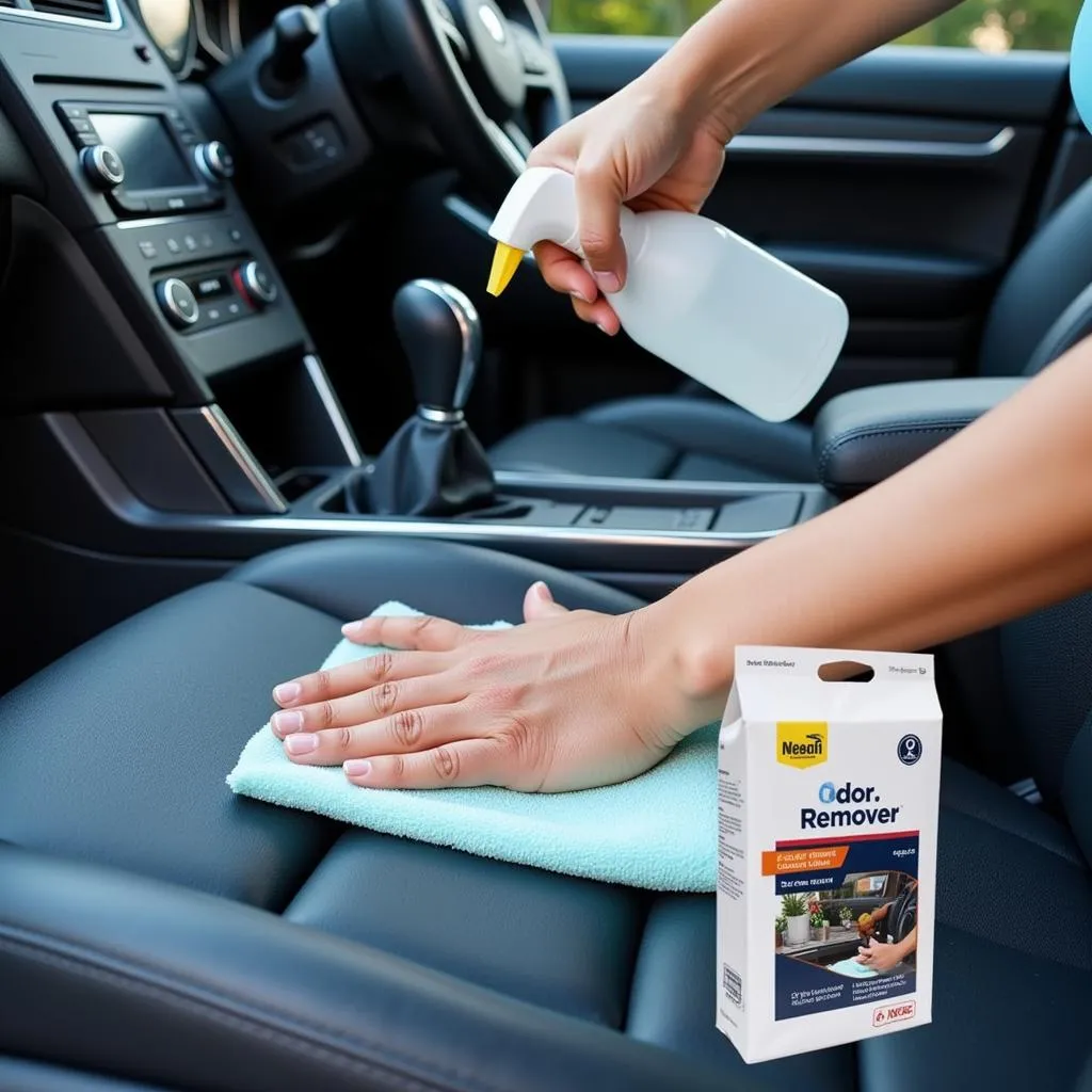 Cleaning car interior for odor removal