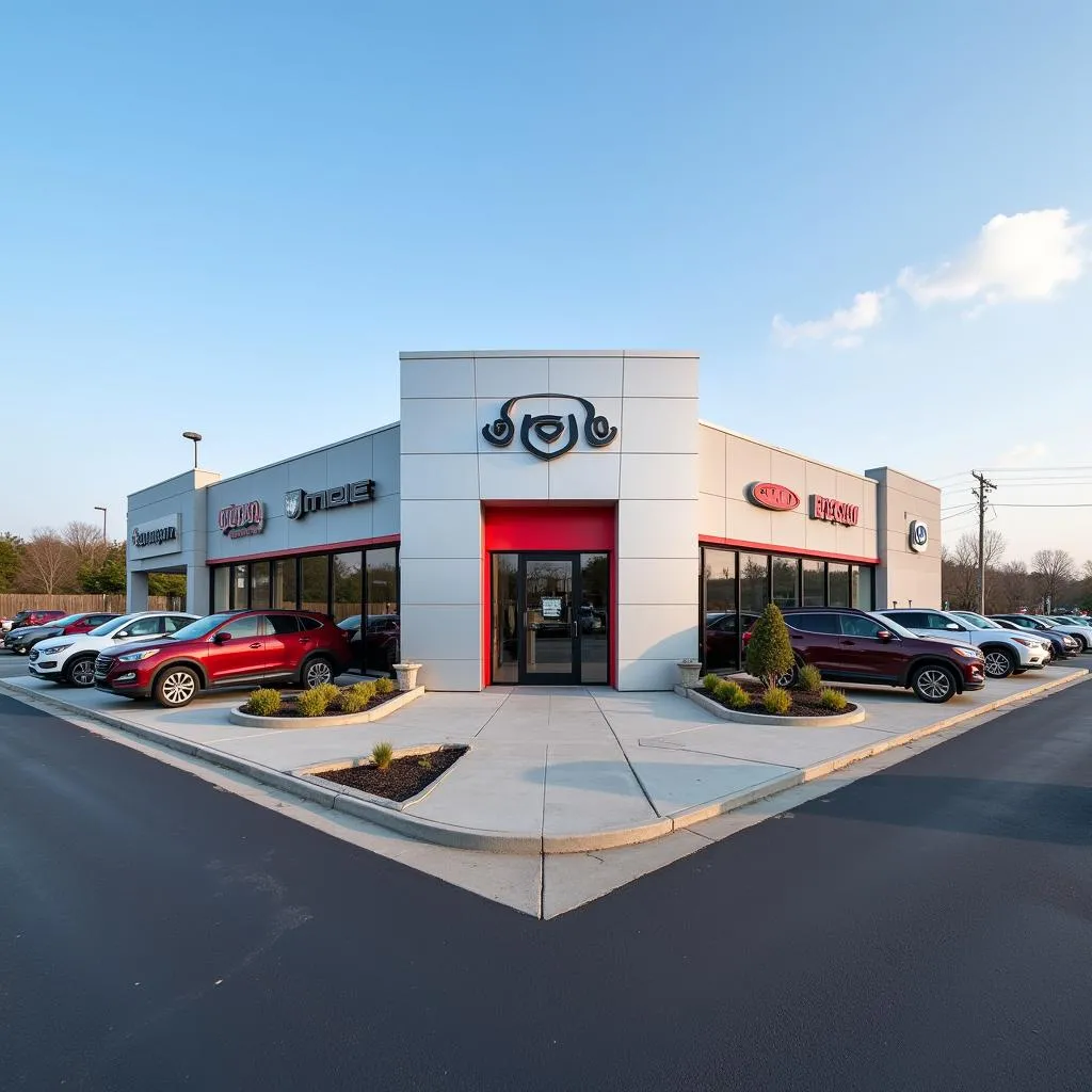 Modern car dealership exterior in Griffith Indiana