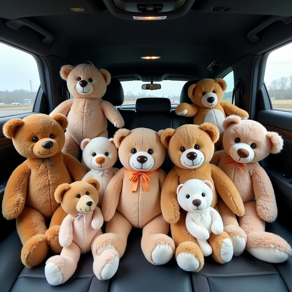 Different Types of Car Teddies Displayed in a Car